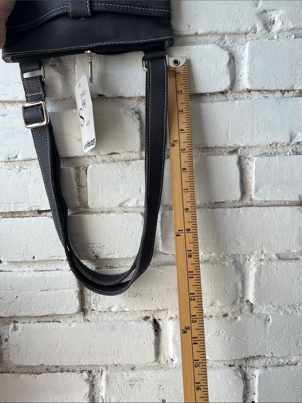 Roots Dark grey Pebbled Leather Crossbody Bag - Picture 7 of 7
